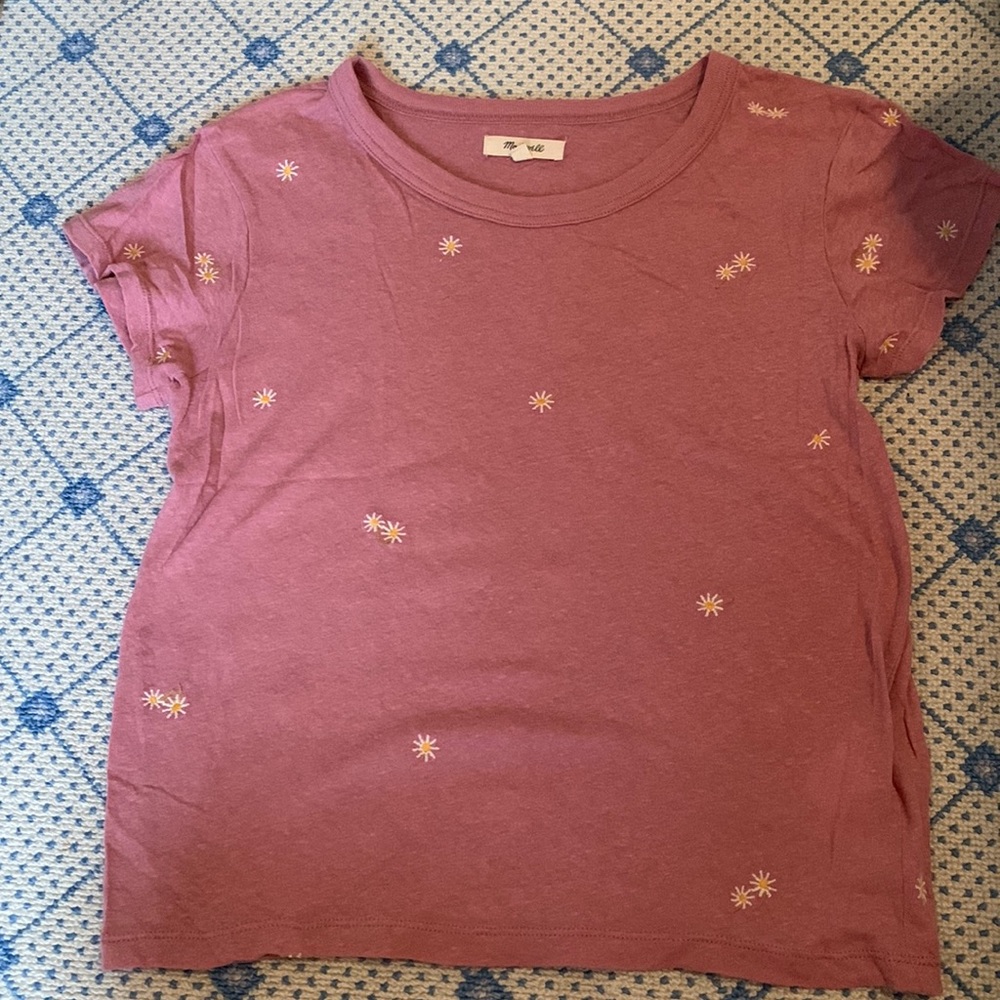 Madewell tshirt with embroidered flowers *SOLD*
